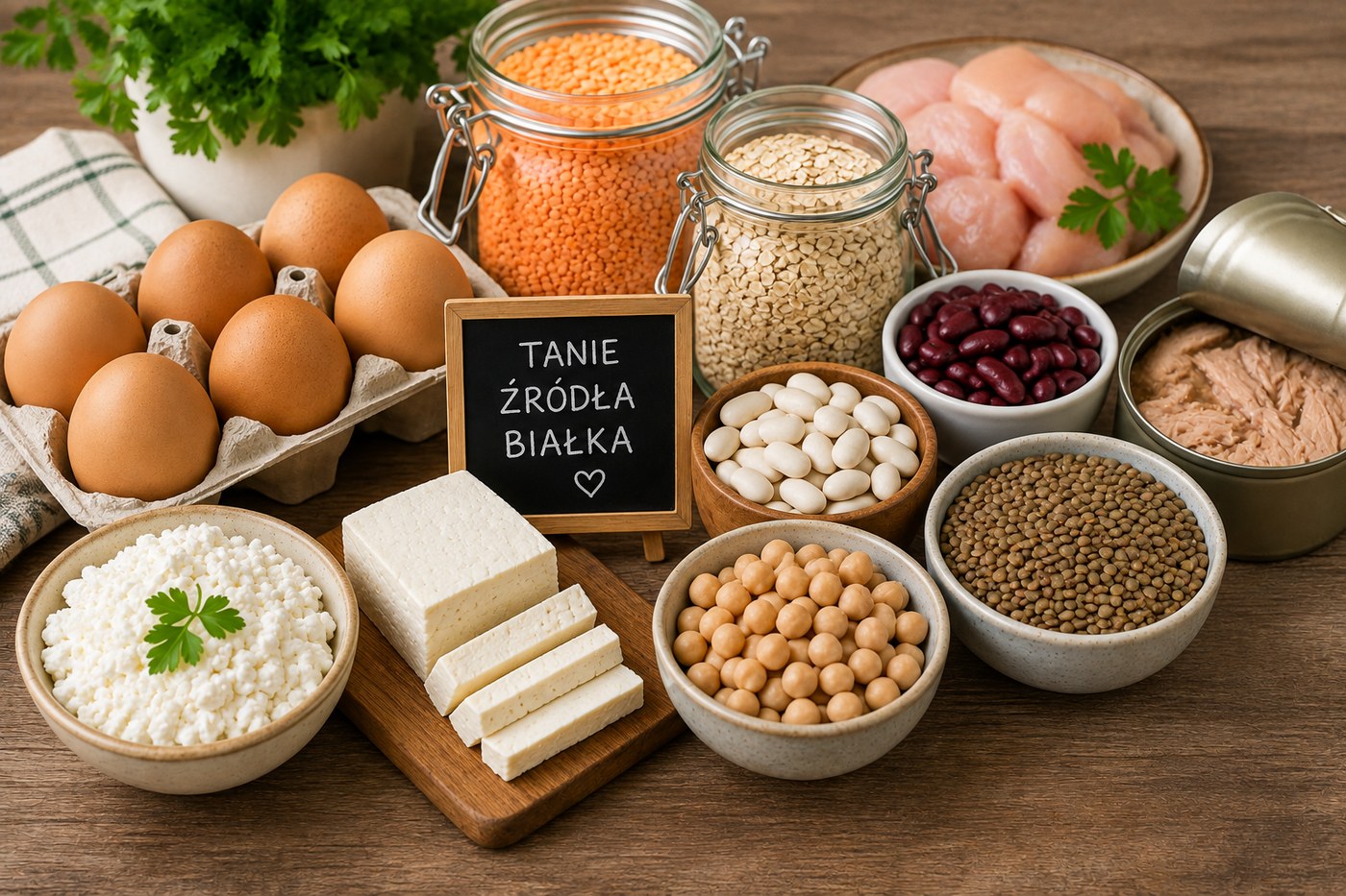 Tanie źródła białka: jajka, twaróg, fasola i soczewica