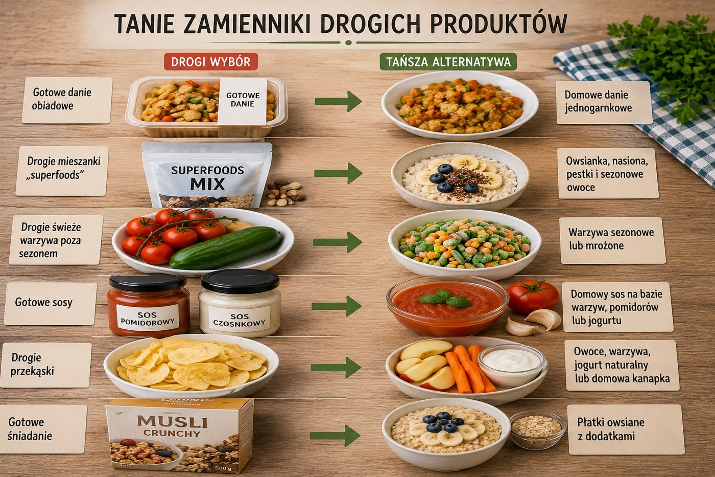 Tanie zamienniki drogich produktów spożywczych