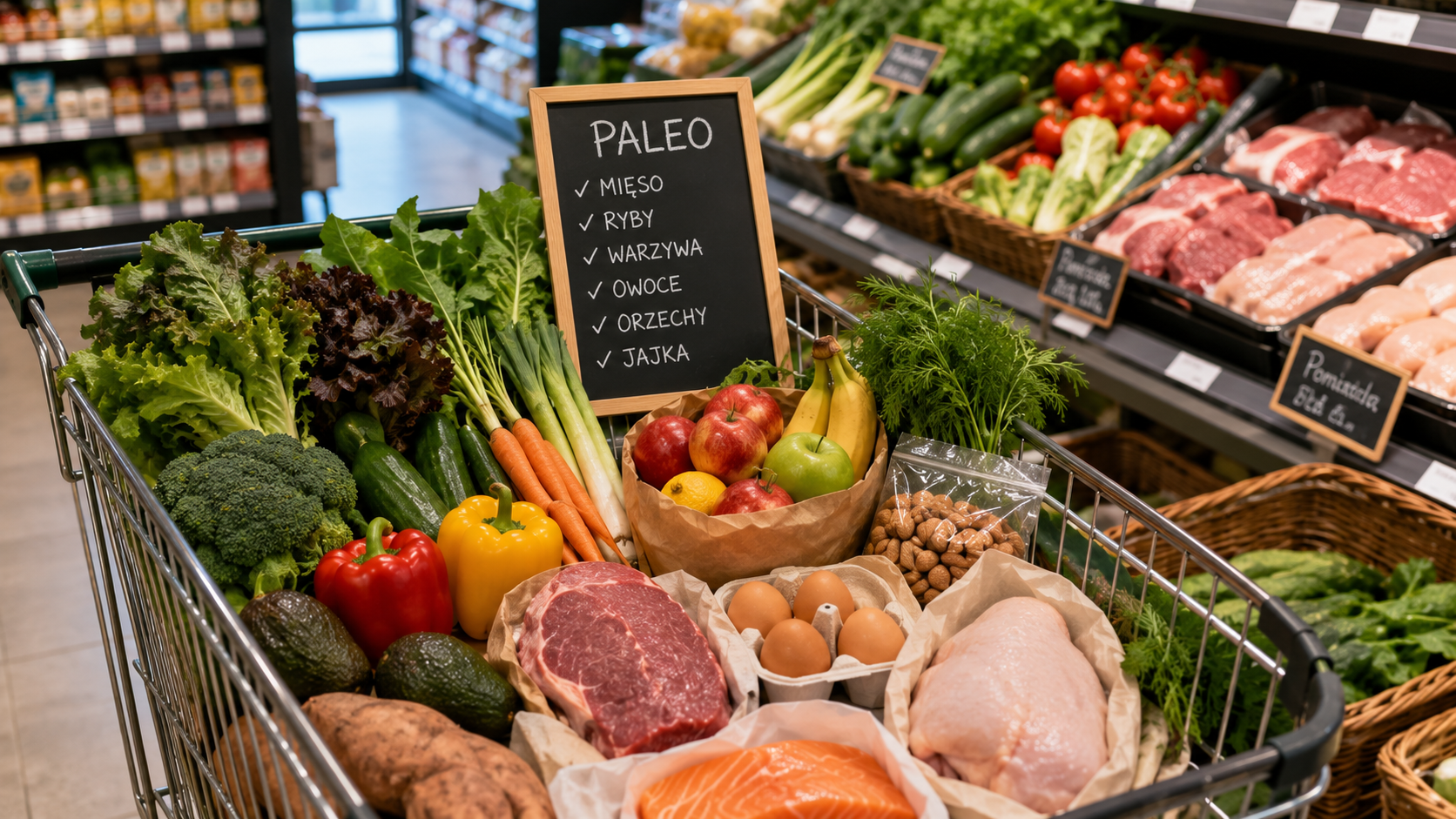 Zakupy produktów do diety paleo – warzywa, mięso, jajka i owoce